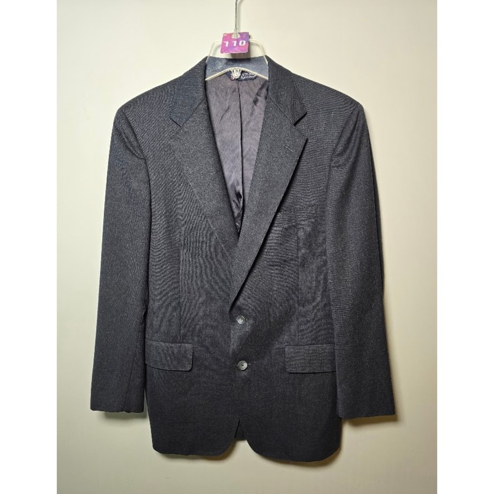 Austin Reed Mens Blazer Charcoal Gray Pure Virgin Wool Two Button USA Made 40R